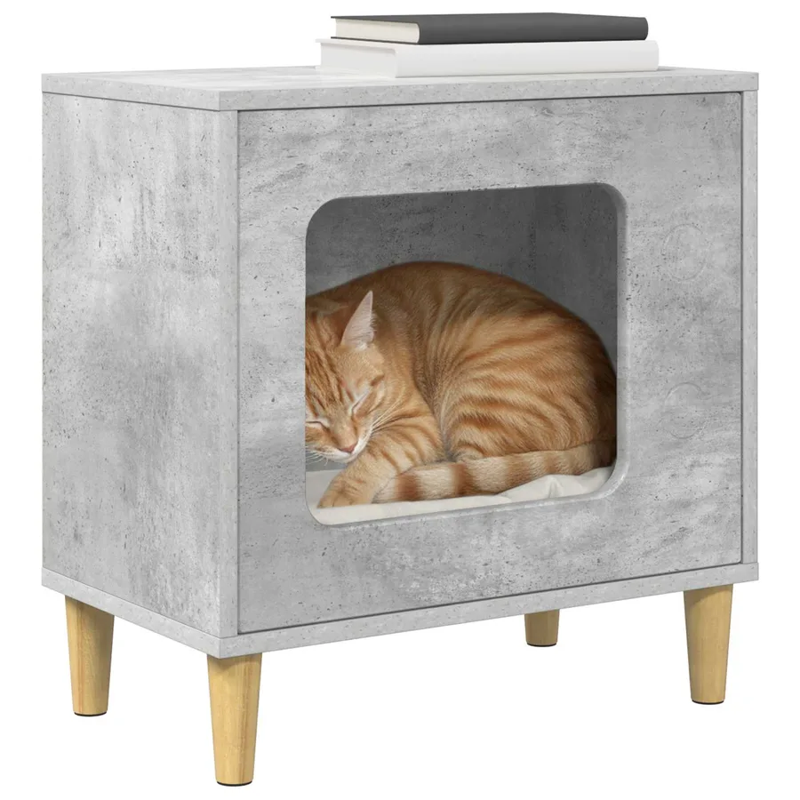 Maison pour chat Béton 51 x 30 x 52 cm Bois d'ingénierie - 3