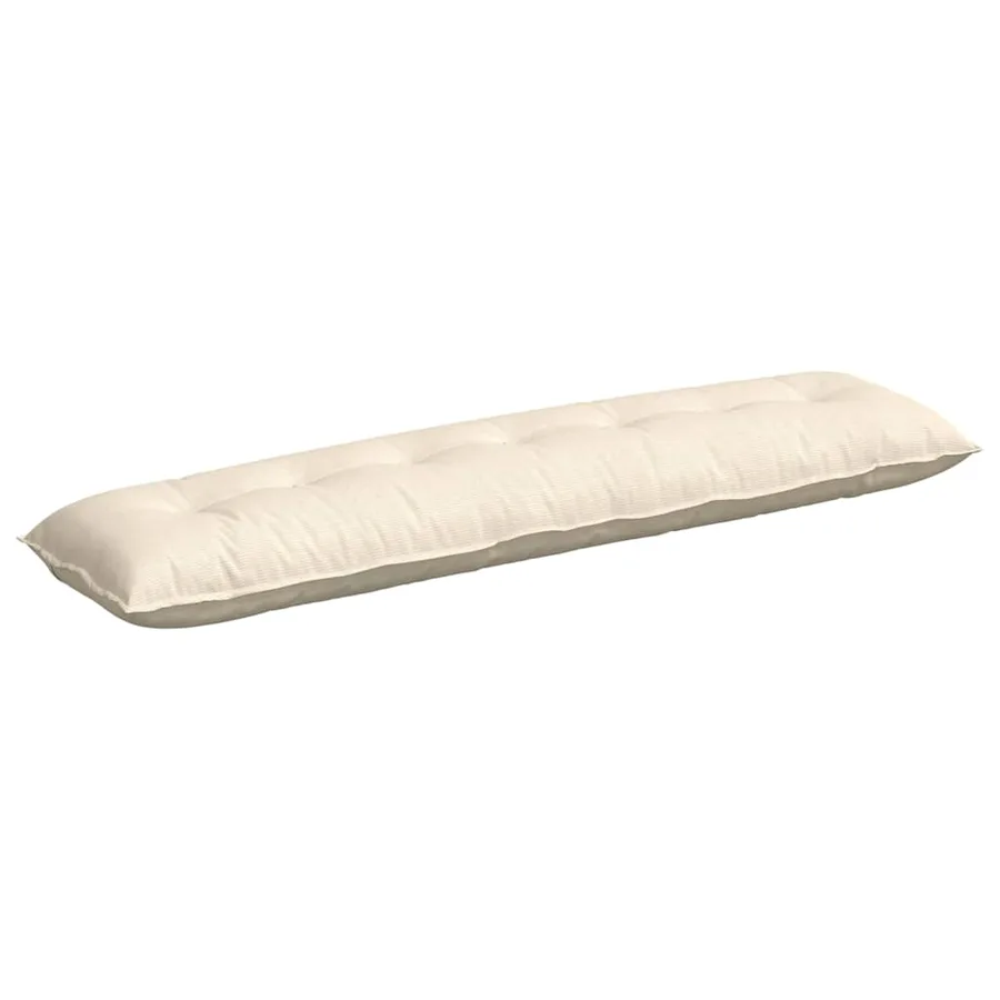 Coussin de Dos Crème 200 x 50 cm Tissu en velours côtelé - 2