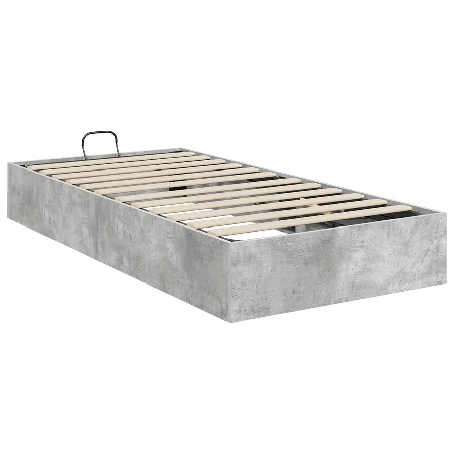 Cadre de lit ottoman Gris Béton 75,5 x 190 cm Bois d’ingénierie - 7