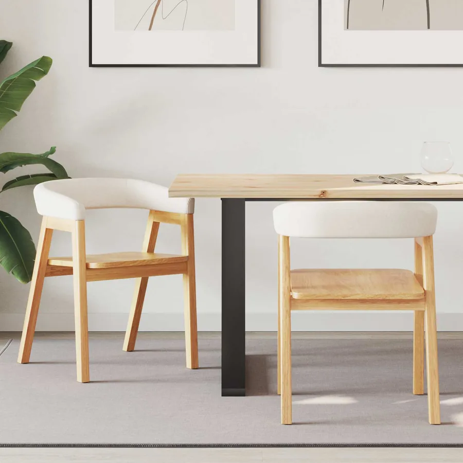 Chaises de salle à manger 2 pcs Naturel 54 x 57 x 73 cm