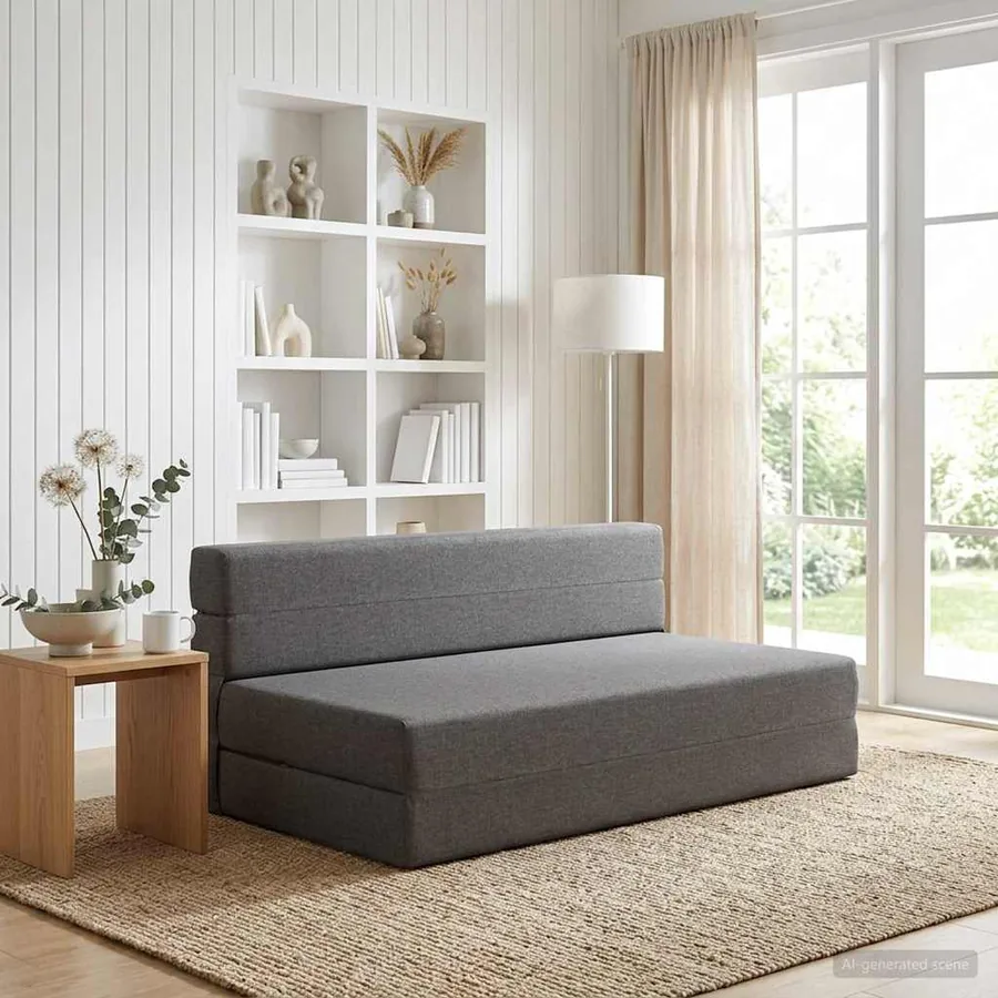 Canapé-lit pliable Gris clair 152 x 86,5 x 60 cm Tissu