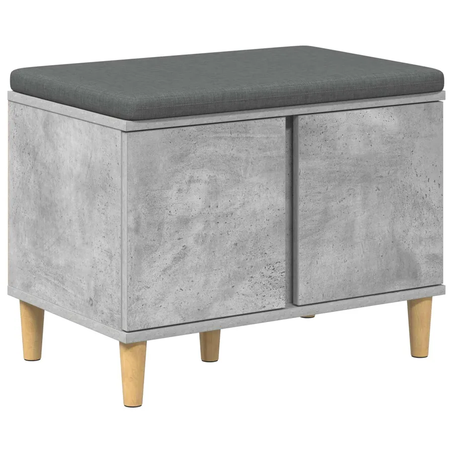 Banc d'entrée avec coussin Gris Béton 60 x 38 x 46 cm - 2