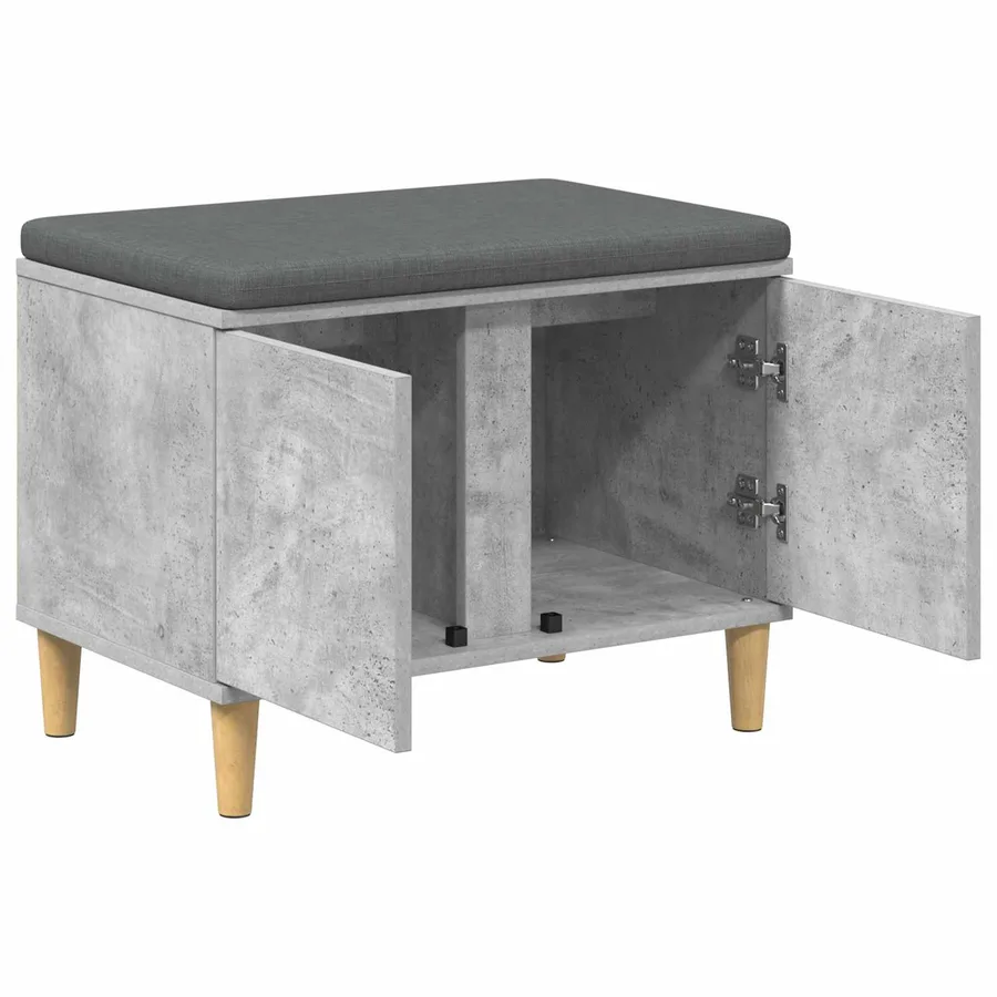 Banc d'entrée avec coussin Gris Béton 60 x 38 x 46 cm - 5