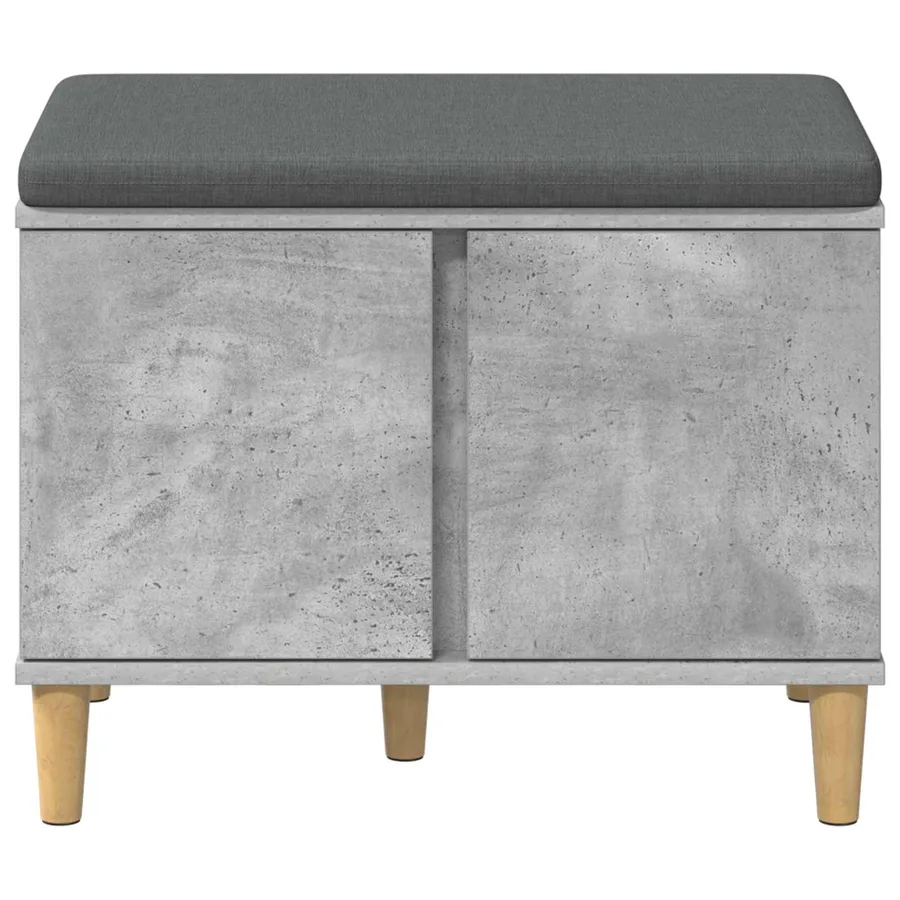 Banc d'entrée avec coussin Gris Béton 60 x 38 x 46 cm - 6
