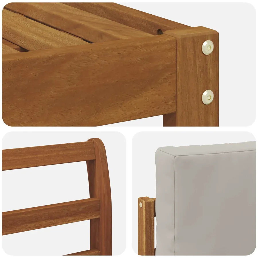 Ensemble de canapés d'extérieur 6 pcs Gris Naturel et Clair - 5