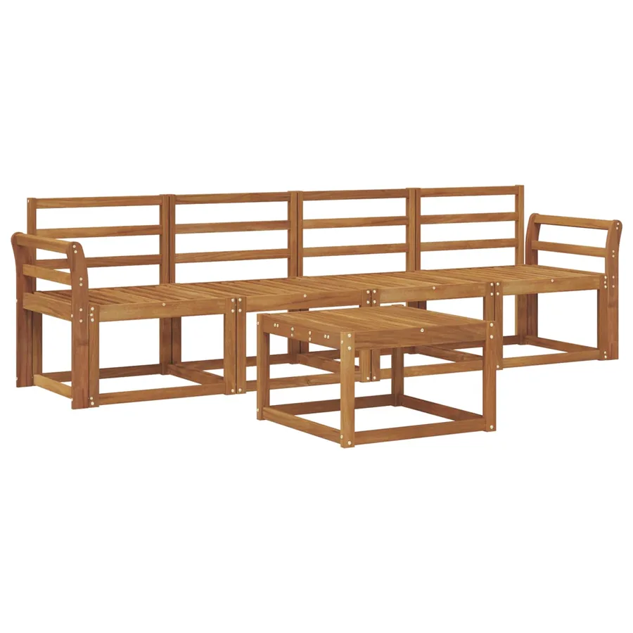 Ensemble de canapés d'extérieur 5 pcs Naturel - 2