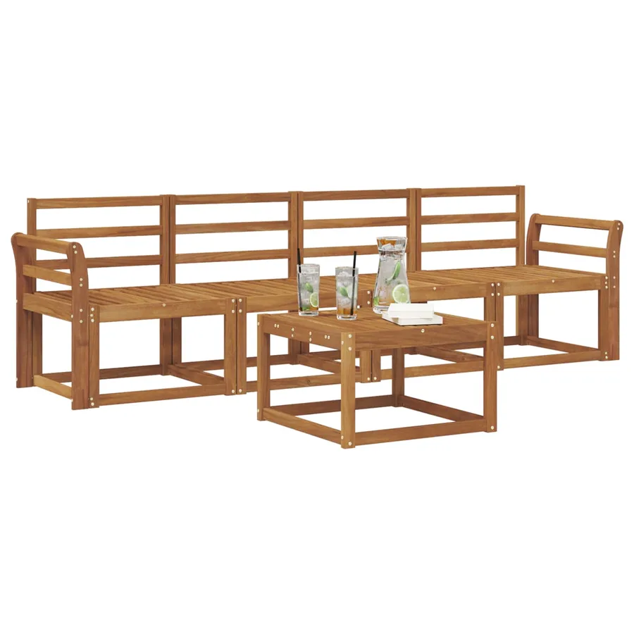 Ensemble de canapés d'extérieur 5 pcs Naturel - 3