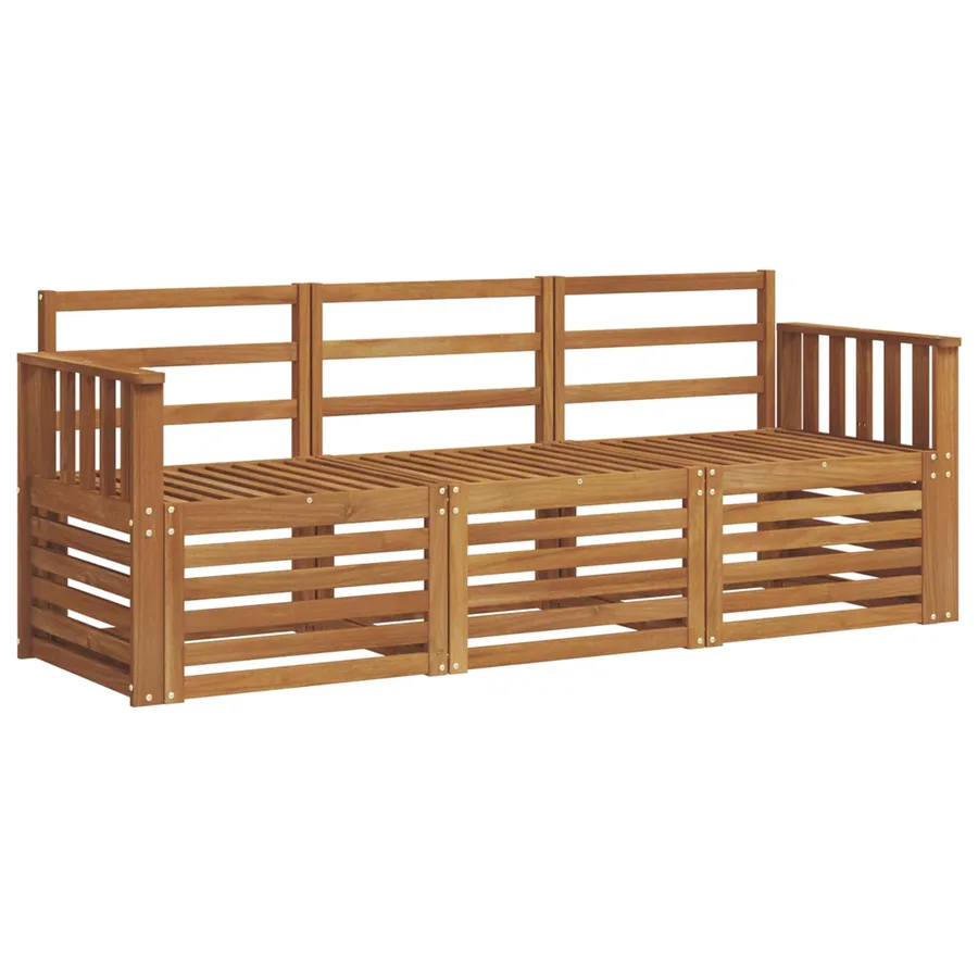 Ensembles de canapés 3 pcs Naturel Bois d'Acacia Massif - 2