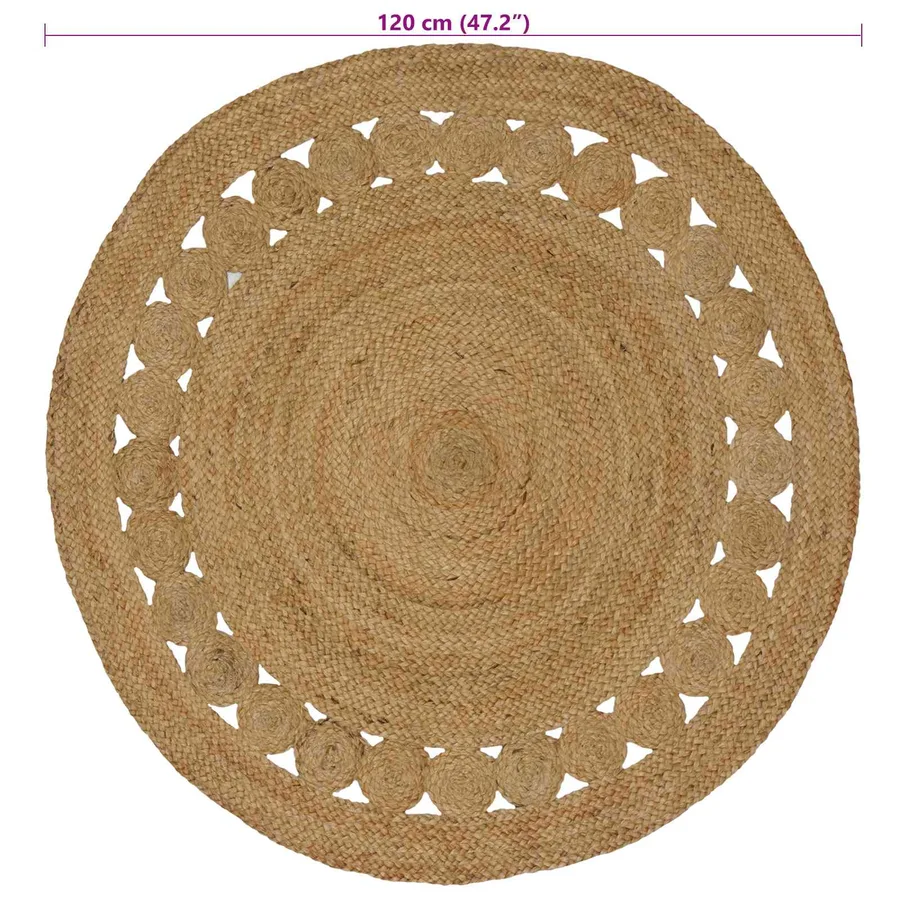 Tapis de surface Naturel Ø 120 cm Jute - 7