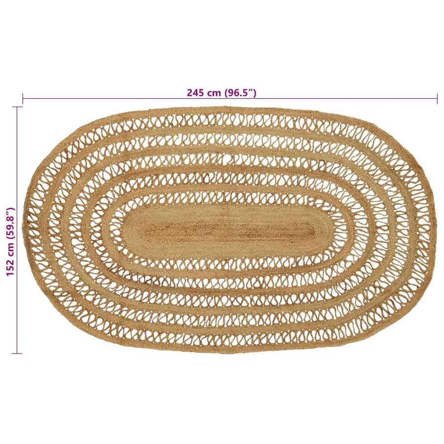 Tapis de surface Naturel 152 x 245 cm Jute - 7