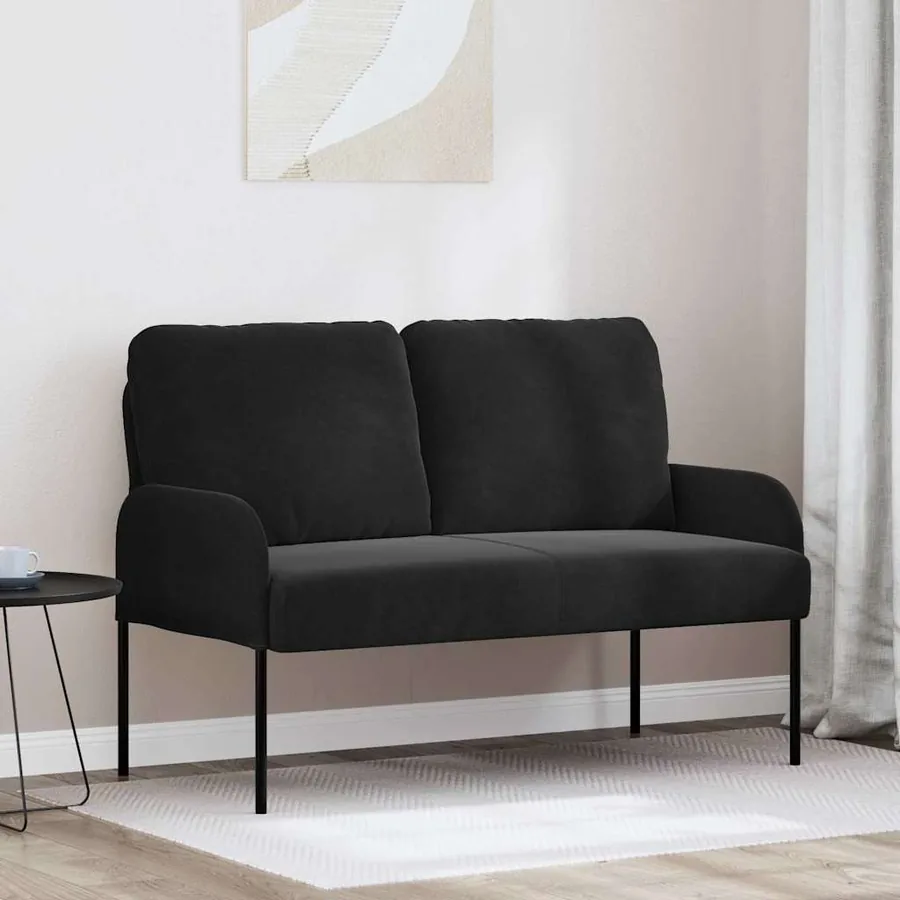 Canapés avec coussin 110cm Noir Contreplaqué