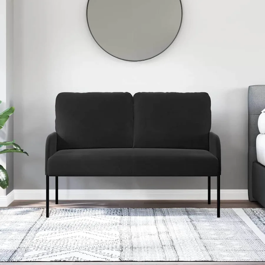 Canapés avec coussin 110cm Noir Contreplaqué - 3