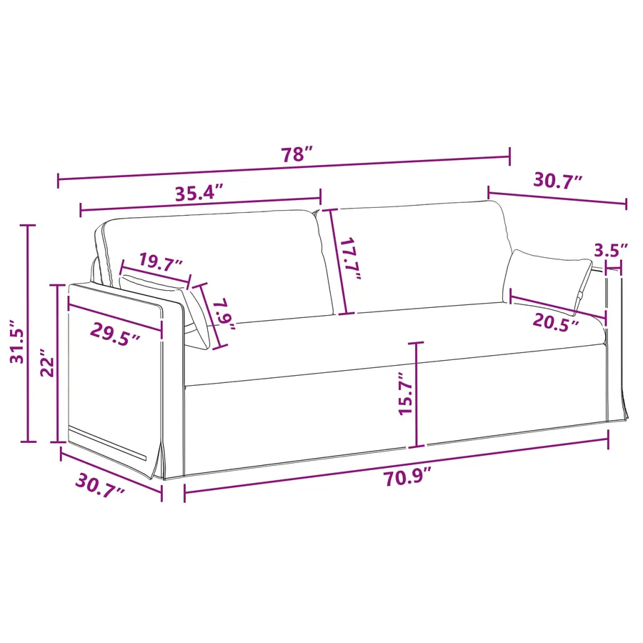 Ensemble de Canapés 2 pcs Gris foncé 198 x 78 x 80 cm tissu - 12