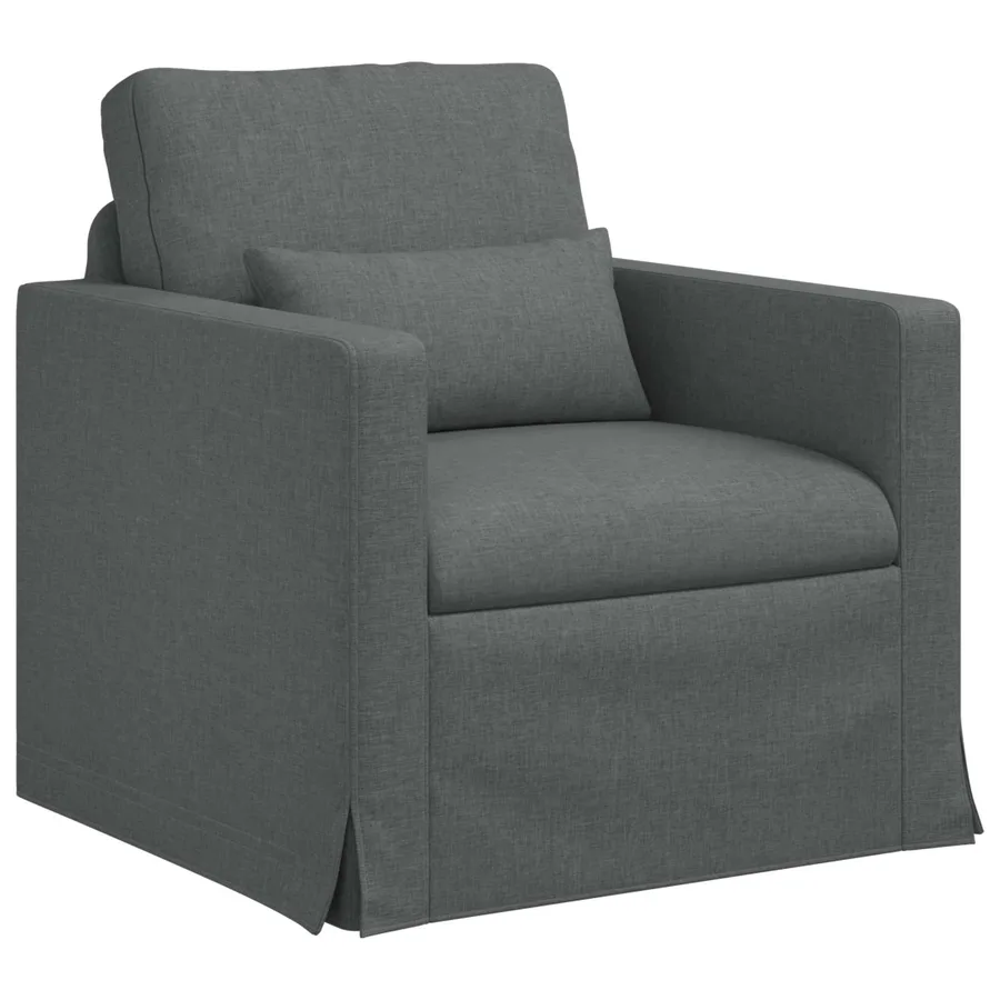 Ensemble de Canapés 2 pcs Gris foncé 198 x 78 x 80 cm tissu - 4