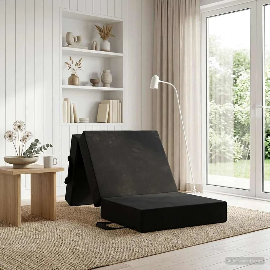 Canapé-lit pliable 75 x 67 x 45 cm Noir