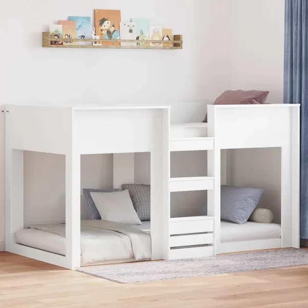 Lit Superposé pour Enfants Blanc 75 x 190 cm Bois d'ingénierie
