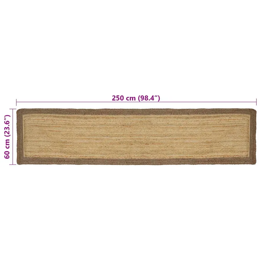 Tapis de surface Gris 60 x 250 cm Jute - 8