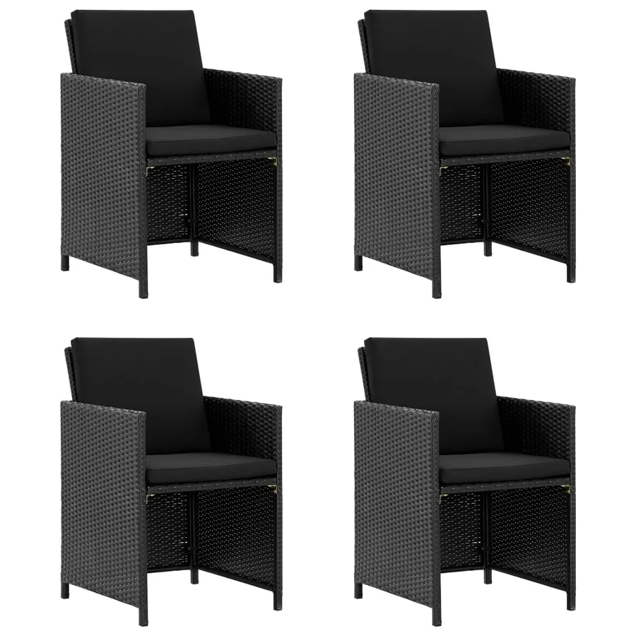 Ensemble à manger d'extérieur 5pcs avec coussins Résine tressée - 2