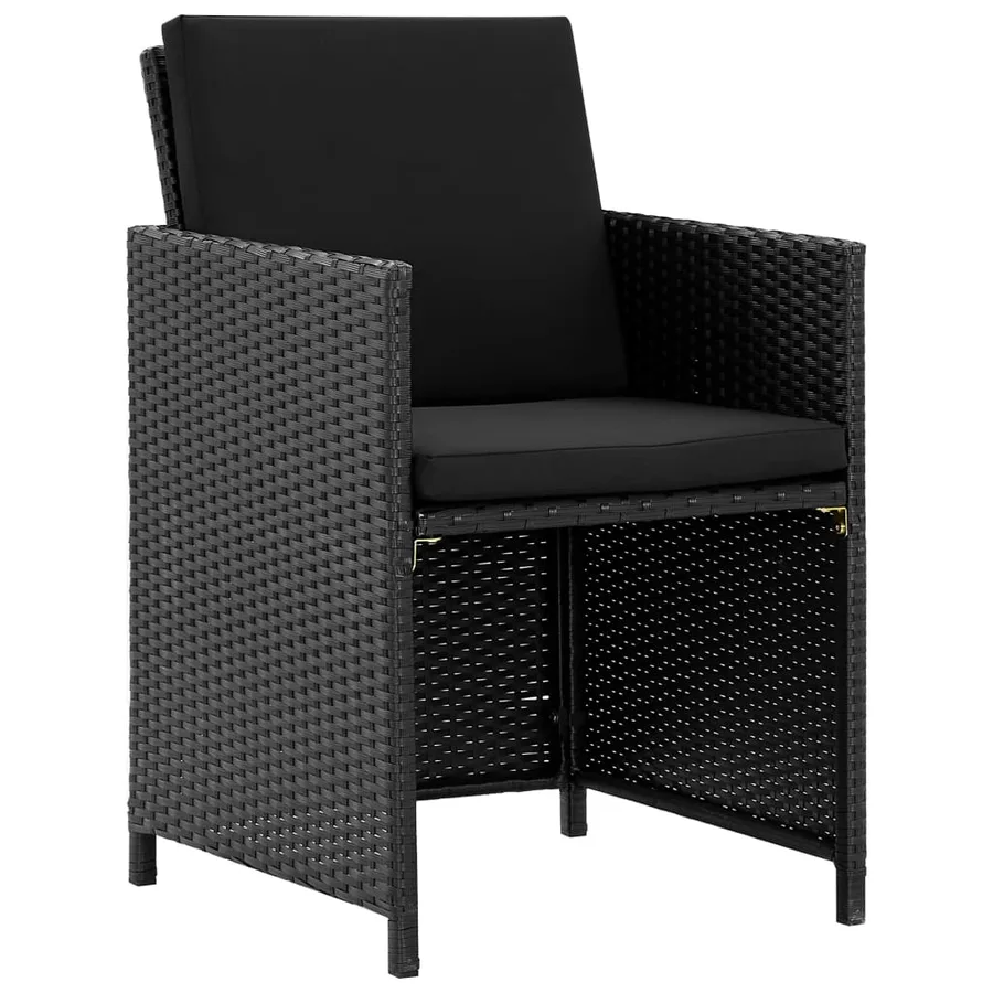 Ensemble à manger d'extérieur 5pcs avec coussins Résine tressée - 3