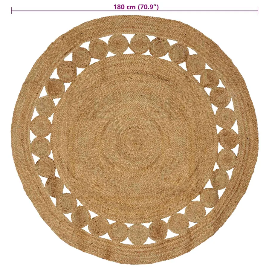 Tapis de surface Naturel Ø 180 cm Jute - 7