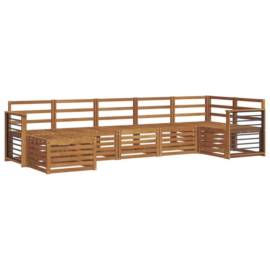 Ensembles de canapés 7 pcs Naturel Bois d'Acacia Massif - 2