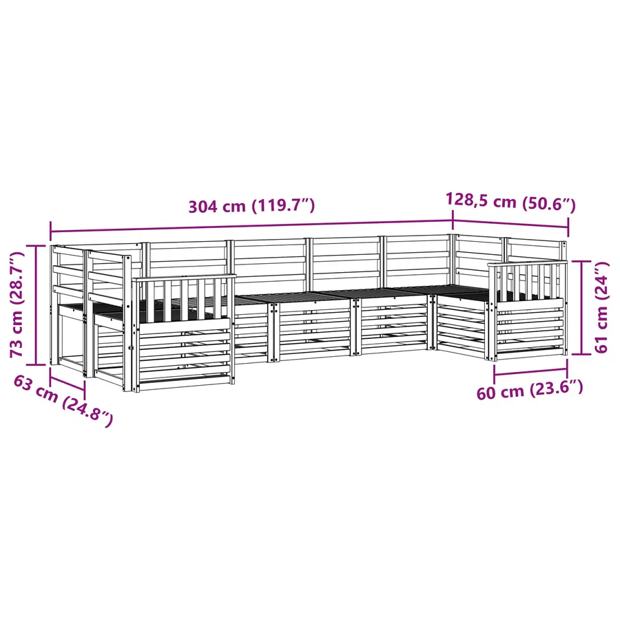 Ensemble de canapé d'angle 7 pcs Naturel - 8