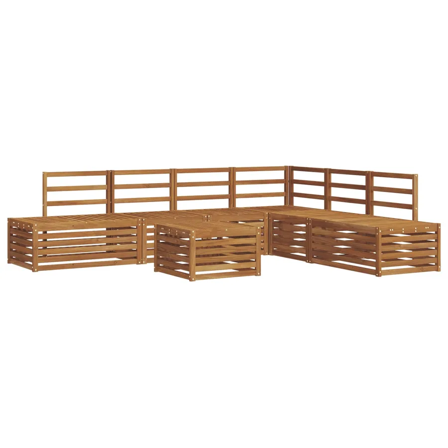 Ensemble de canapés d'extérieur 7 Pièce Naturel - 2