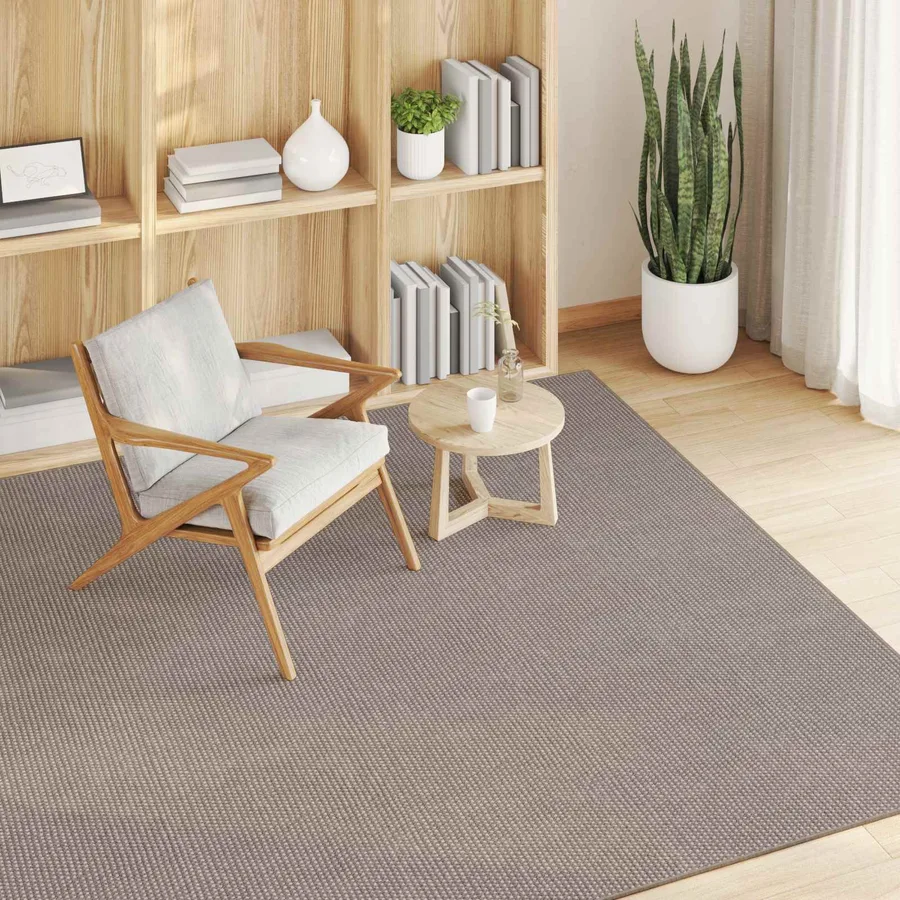 Tapis de surface LUGO Crème et Taupe 200 x 200 cm Polyester - 3
