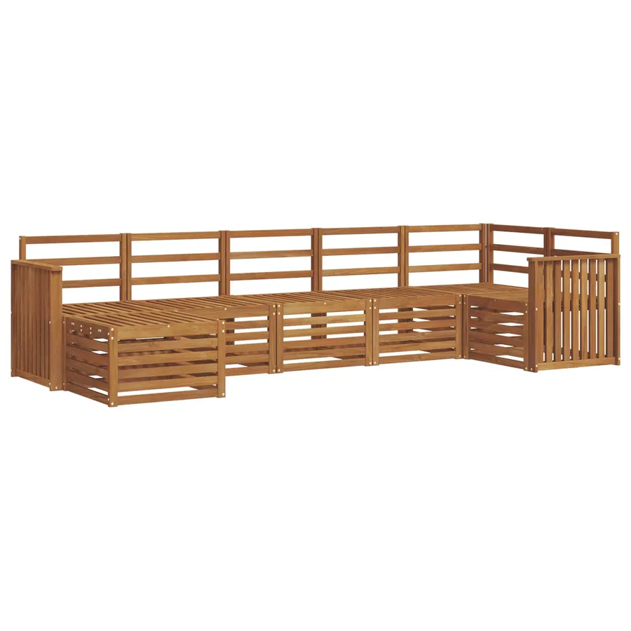 Ensemble de canapé d'angle 7 pcs Naturel Bois d'Acacia Massif - 2