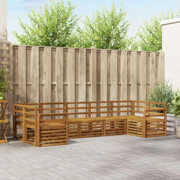 Ensemble de canapé d'angle 7 pcs Naturel