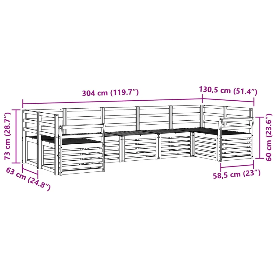 Ensemble de canapé d'angle 7 pcs Naturel - 8