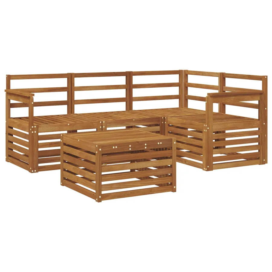 Ensemble de canapés d'extérieur 5 pcs Naturel - 2