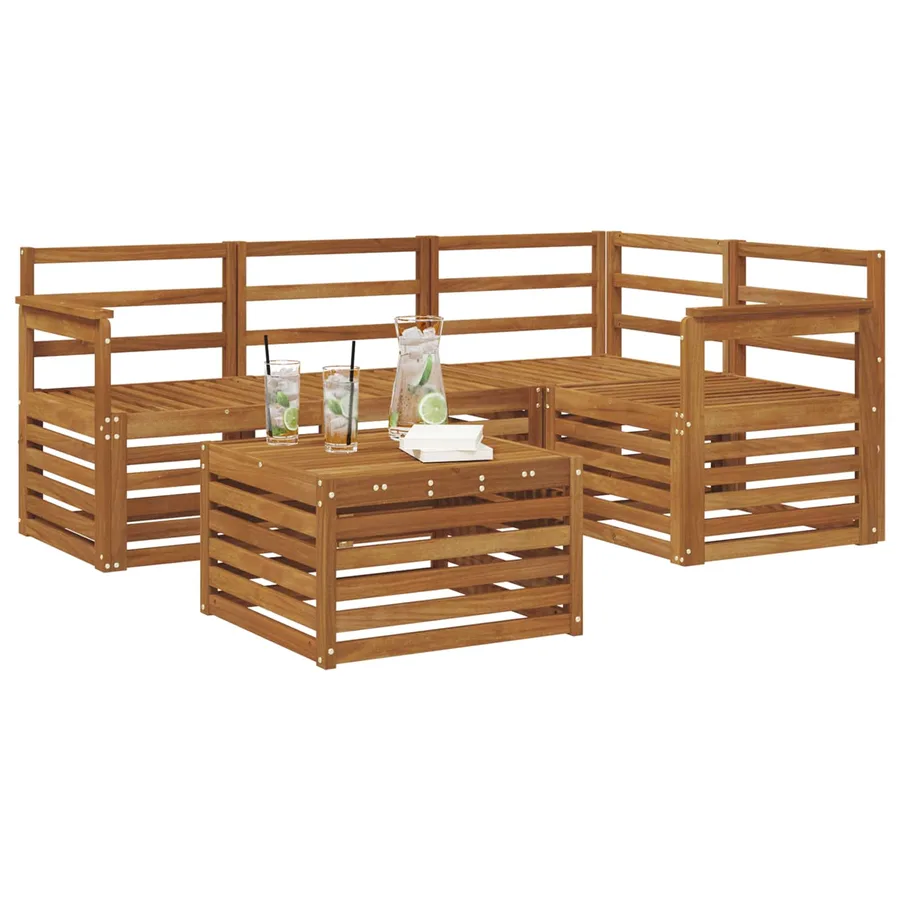 Ensemble de canapés d'extérieur 5 pcs Naturel - 3