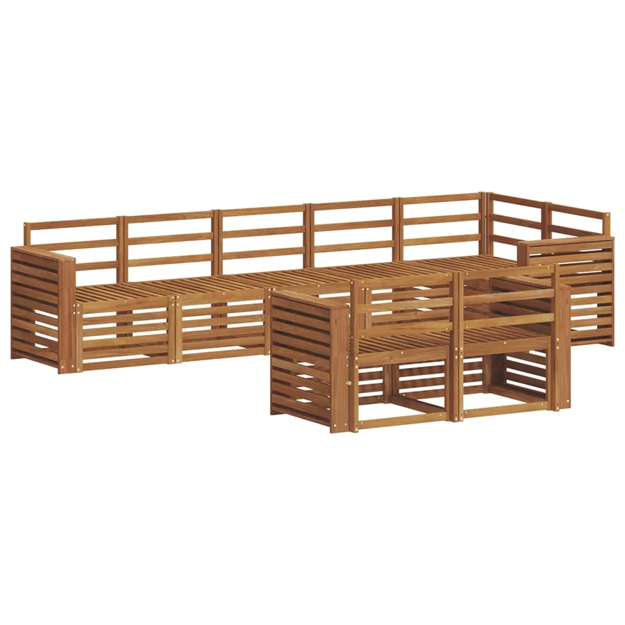 Ensembles de canapés 8 pcs Naturel Bois d'Acacia Massif - 2