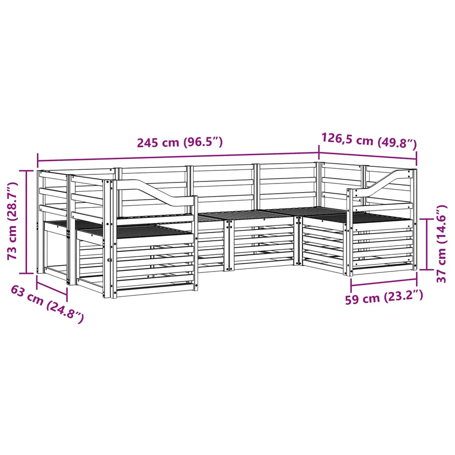 Ensemble de canapé d'angle 6 pcs Naturel - 7