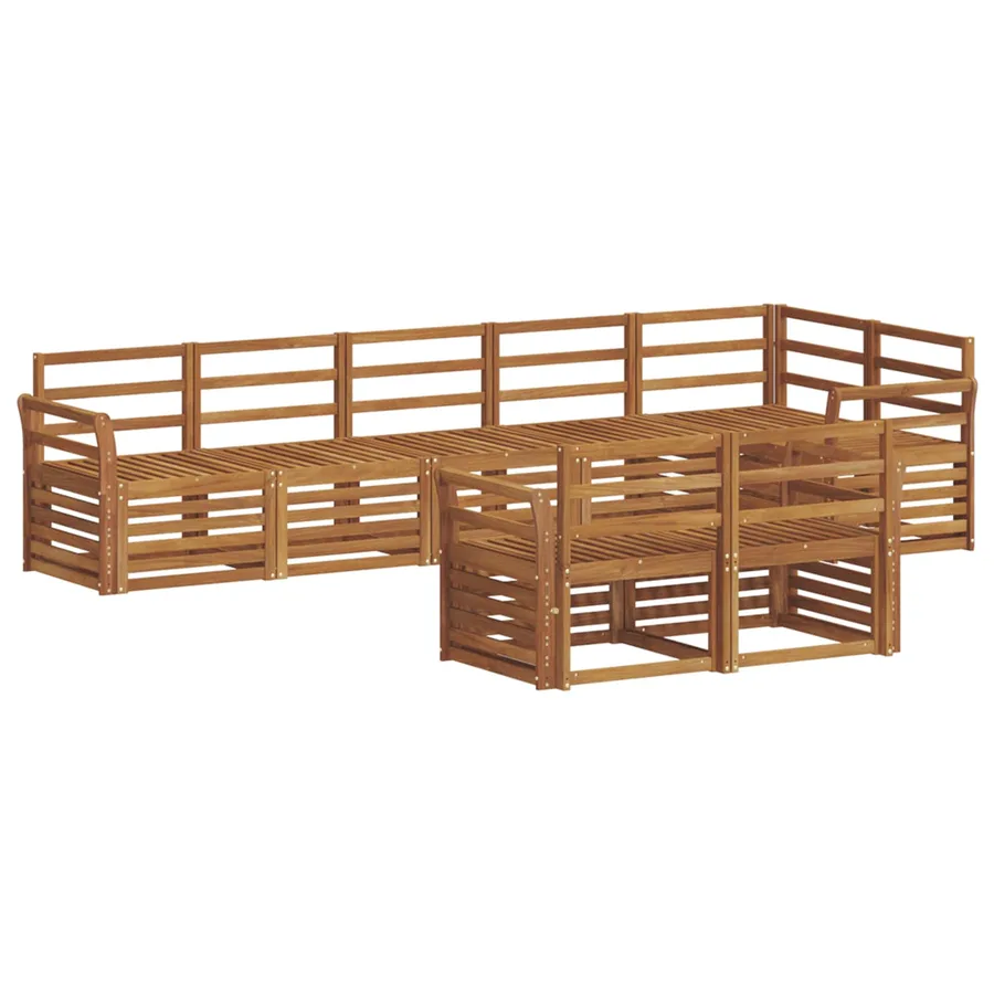 Ensembles de canapés 8 pcs Naturel Bois d'Acacia Massif - 2