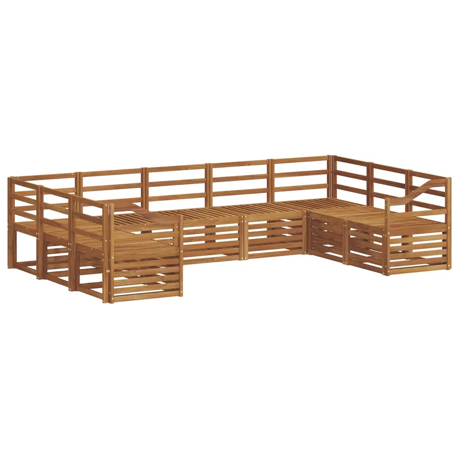Ensemble de canapé d'angle 9 pcs Naturel - 2
