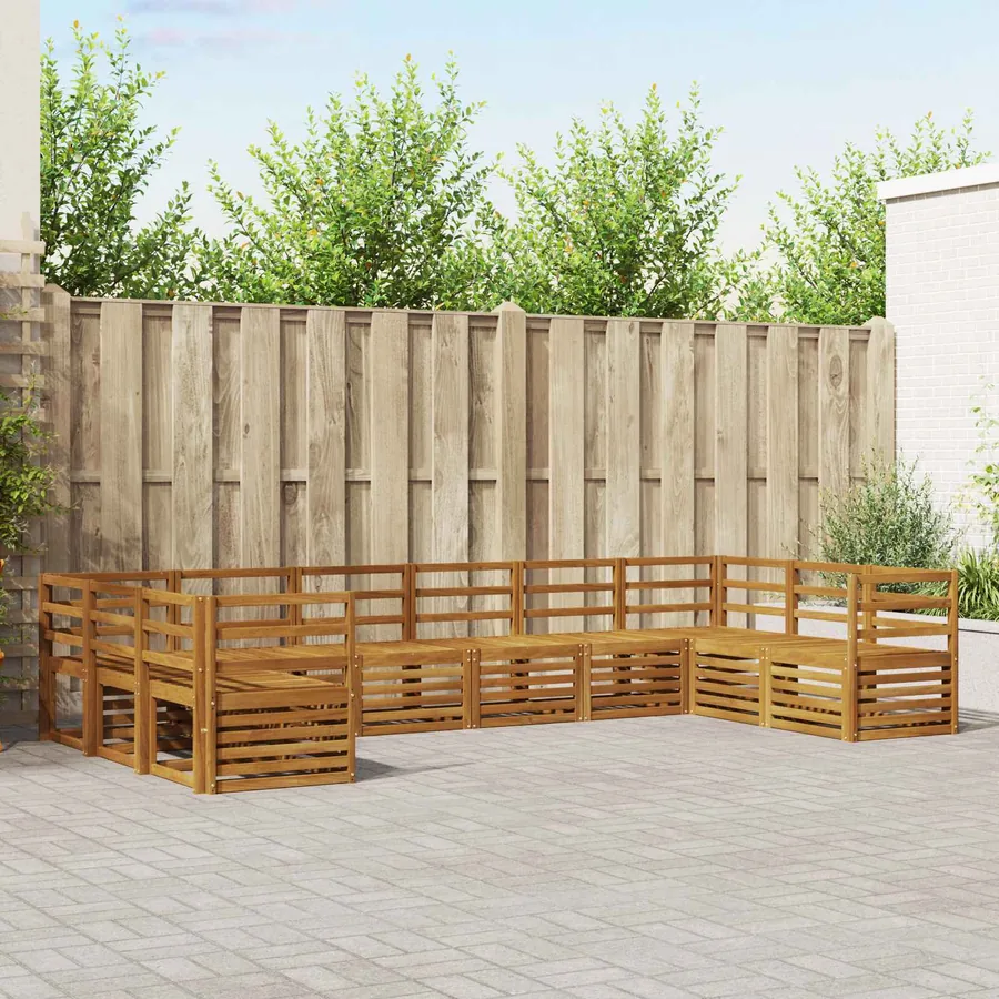 Ensemble de canapé d'angle 10 pcs Naturel