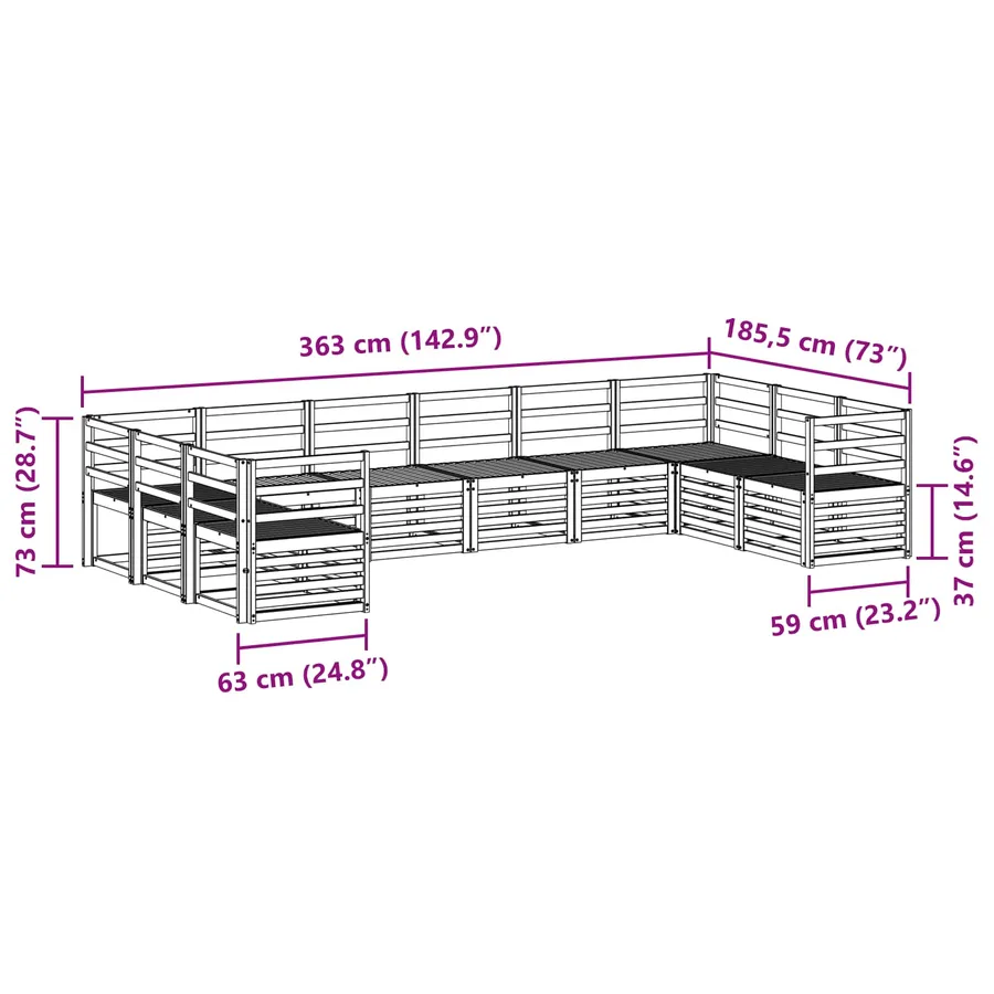 Ensemble de canapé d'angle 10 pcs Naturel - 7