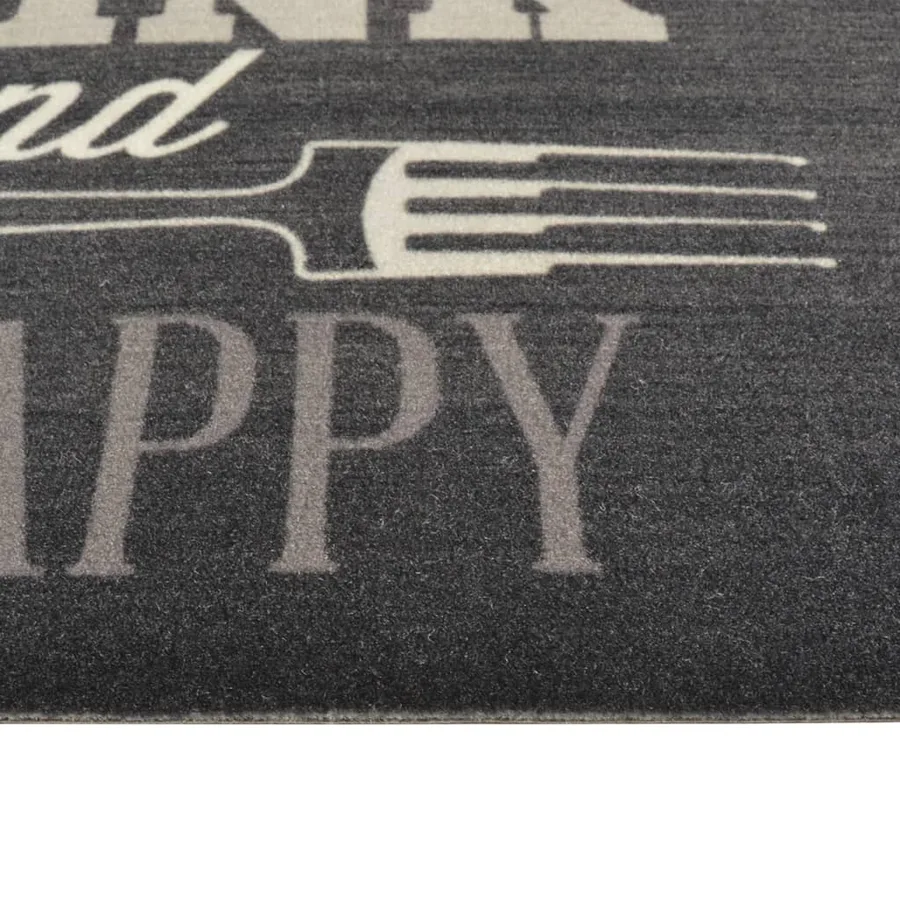 Tapis de cuisine lavable impression cuisine noir 60x180 cm - 4
