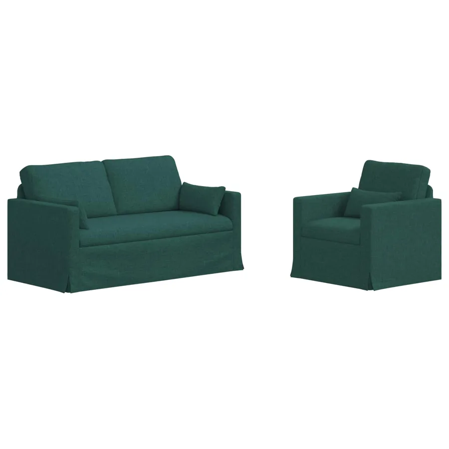 Ensemble de Canapés 2 pcs Vert foncé 158 x 78 x 80 cm tissu - 2