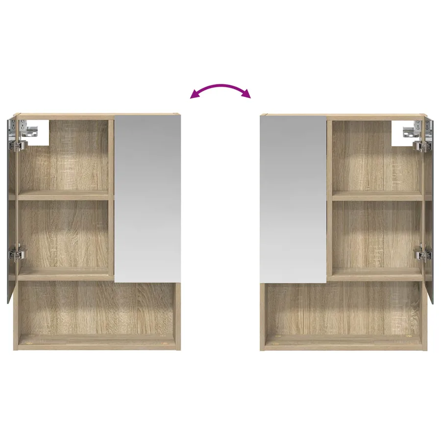 Armoire Miroir de Salle de Bain Chêne Sonoma 50 x 14,5 x 70 cm - 8
