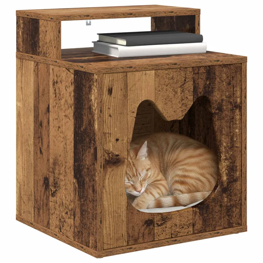 Maison pour chat Bois ancien 42,5 x 40 x 53,5 cm - 3