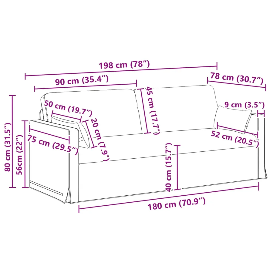 Ensemble de Canapés 2 pcs Crème 158 x 78 x 80 cm tissu - 8