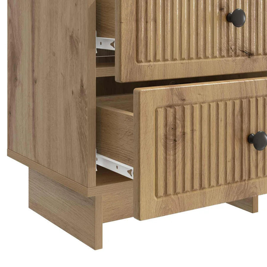 Cabinet de chevet 2 pc Chêne artisanal 43 x 34,5 x 47,5 cm - 11