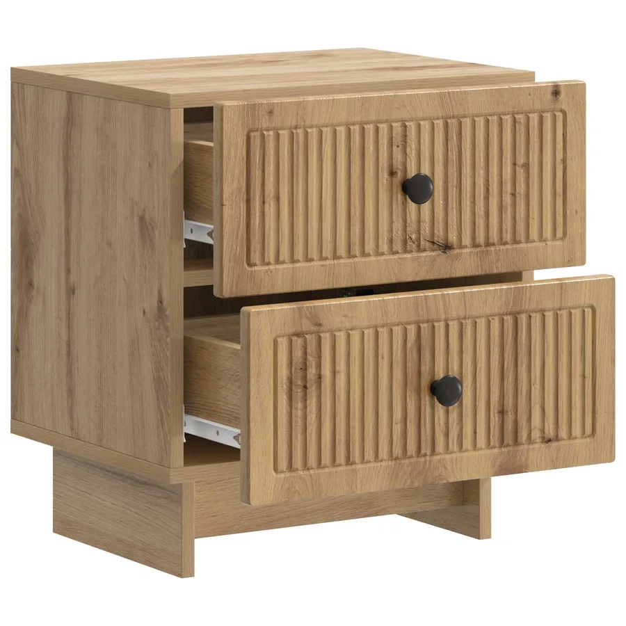 Cabinet de chevet 2 pc Chêne artisanal 43 x 34,5 x 47,5 cm - 6