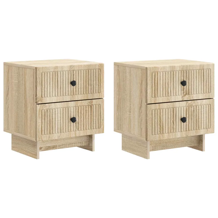 Cabinet de chevet 2 pcs Chêne Sonoma 43 x 34,5 x 47,5 cm - 2