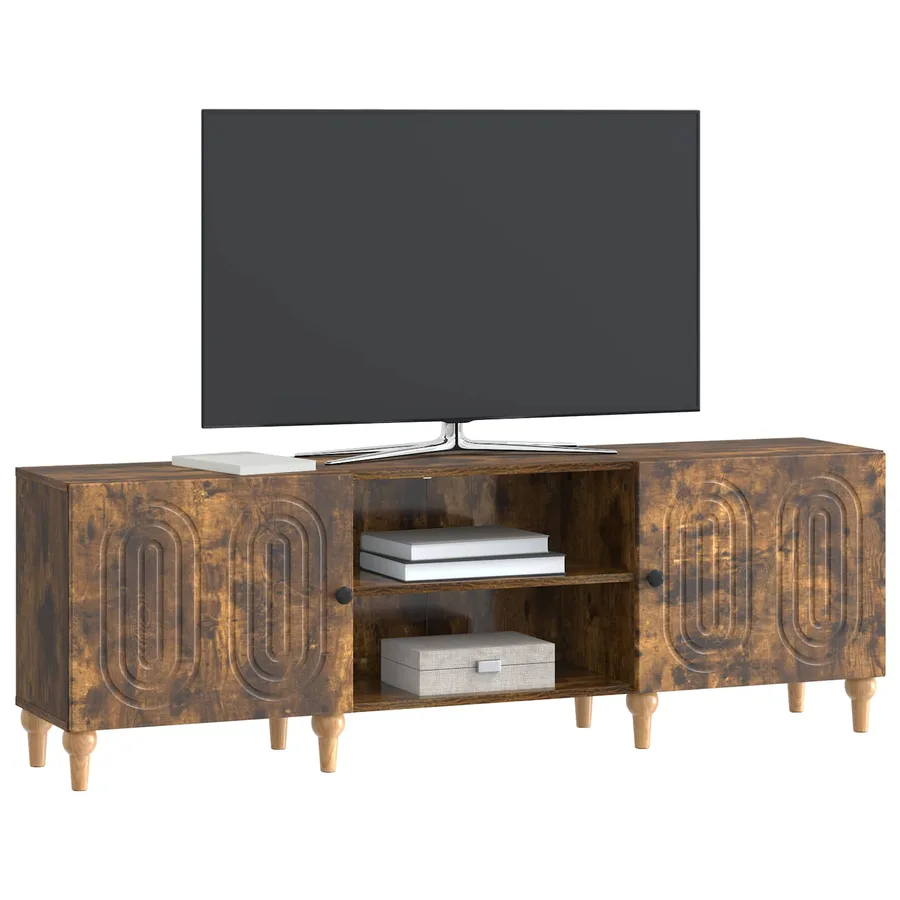 Meuble TV Chêne fumé 150 x 31 x 50 cm Bois d'ingénierie - 3