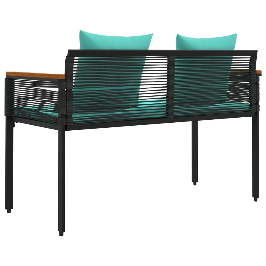 Banc extérieur Noir et turquoise 117 x 54 x 74.5 cm polyrotin - 7