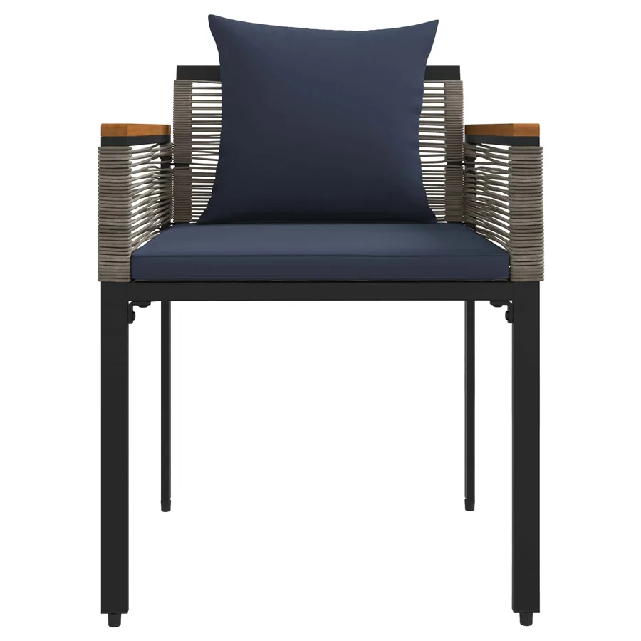 Ensemble de meubles d'extérieur Gris et bleu marine polyrotin - 7